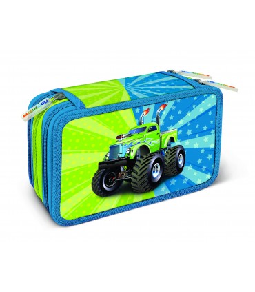 ASTUCCIO 3 ZIP BI COLOR CON 18 PENNARELLI TURBO COLOR + 12 PASTELLI GIOTTO LACCATO + ACCESSORI COLORI ASSORTITI