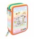 ASTUCCIO 3 ZIP GIRLS LEBEZ CON 18 PENNARELLI E 18 PASTELLI + ACCESSORI fantasie assortite