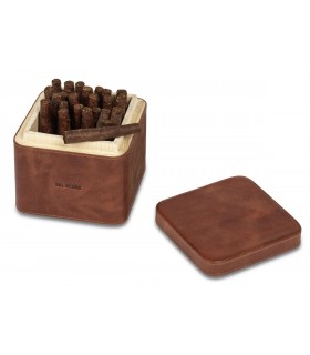 Cubo Porta Toscanelli Dal negro in Vera Pelle Colore Marrone