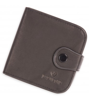 Portafoglio portamonete automatico Dal Negro in vera pelle confezionato in elegante scatola da regalo colore nero