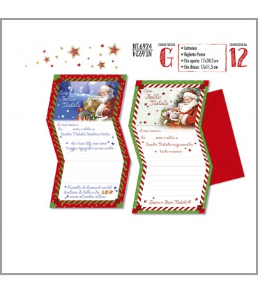 LETTERINE DI NATALE CROMO CONF. DA 12 PZ. ASS.