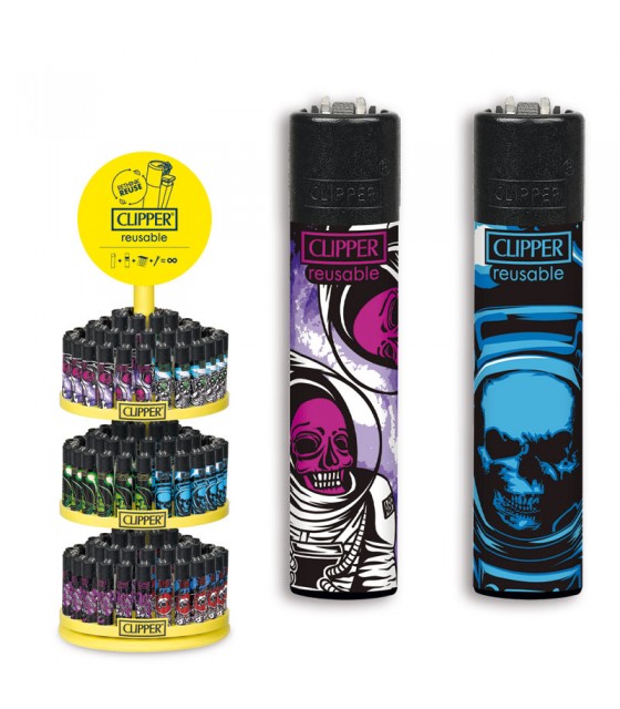 24 Accendini Clipper Large OMENS - Ricaricabili E Multicolori