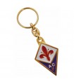 Portachiavi Dorato in Metallo Smaltato F.C. Fiorentina