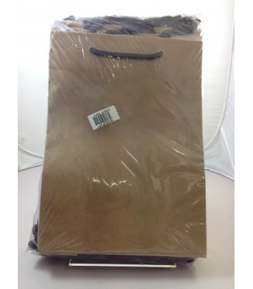 Buste Carta Lusso manico in corda Mis.22x30 colore Avana conf. 12 pz,