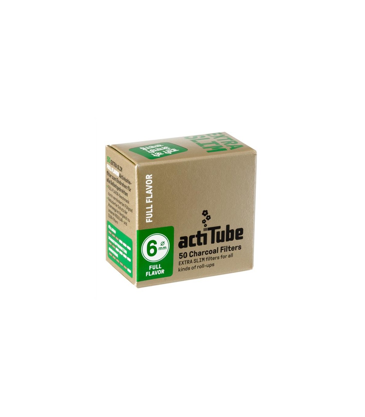 FILTRO ACTITUBE EXTRA SLIM 6MM AL CARBONE ATTIVO CONF. 10 PZ. DA 50 FILTRI