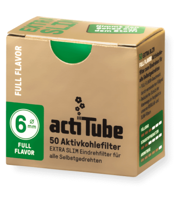 FILTRO ACTITUBE EXTRA SLIM 6MM AL CARBONE ATTIVO CONF. 10 PZ. DA 50 FILTRI