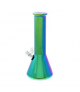 BONG IN VETRO ATOMIC RAINBOW H.20 CM SPESORE VETRO 5MM CONFEZIONATO IN SCATOLA