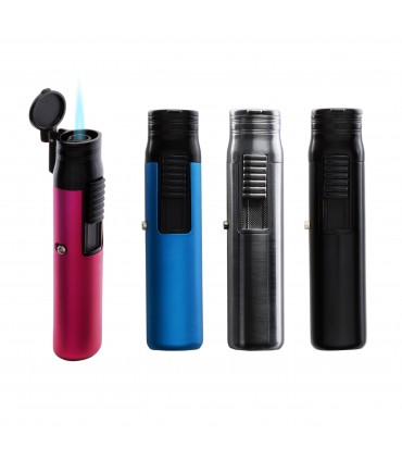 Accendino Elettronico Cozy CARAT TURBO jet flame in metallo expo 9 pz. assortito con 3 colori