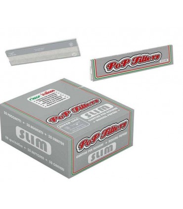 Cartina Slim Lunga Pop Filters Silver Line conf. 50 libretti da 32 cartine