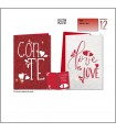 Biglietto CROMO BUON COMPLEANNO LOVE CON GLITTER CONF. 12 PZ. ASSORTITI