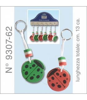 PORTACHIAVI multistrato gallegiante a forma di coccinella cartella da 6 pz. assortita con due colori