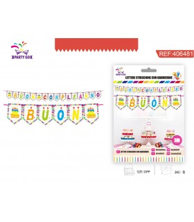 FESTONE BUON COMPLEANNO CON BANDIERINE L.3 MT