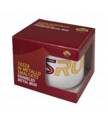 Tazza in acciaio A.S. Roma confezionata in scatola da regalo