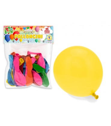 PALLONCINI COLORATI TEOREMA GIOCHI DIAM.25 CM BLISTER 25 PZ.