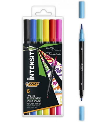 PENNARELLI BIC INTENSITY COLORATI CON DOPPIA PUNTA 0.7MM BLISTER DA 6PZ. COLORI ASSORTITI