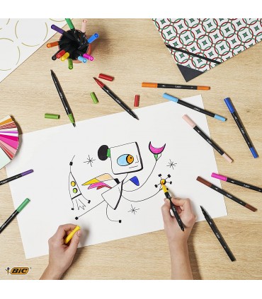 PENNARELLI BIC INTENSITY COLORATI CON DOPPIA PUNTA 0.7MM BLISTER DA 6PZ. COLORI ASSORTITI