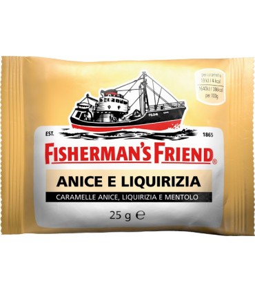 FISHERMAN'S GIALLO ANICE LIQUIRIZIA BUSTINA DA 25GR CONF. DA 24 PZ.