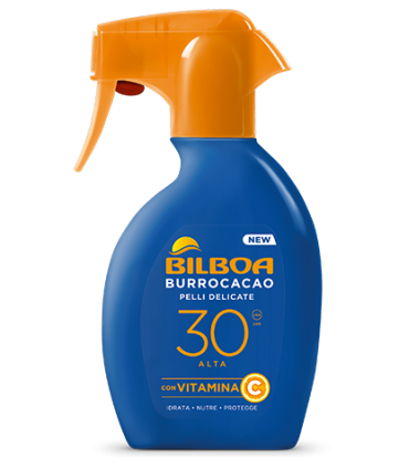 SPRAY solare BILBOA BURROCACAO PELLI DELICATE DA 250ML FP 30 +