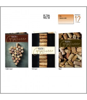 Biglietto CROMO BUON COMPLEANNO VINO CONF. 12 PZ. ASSORTITI