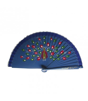 Ventagli in tessuto con manico in legno dipinti a mano conf. 12 pz. assortiti come in foto