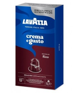 Capsule Lavazza IN ALLUMINIO Espresso CREMA E GUSTO RICCO Compatibili Nespresso conf. da 10 capsule scadenza (30/05/2025)