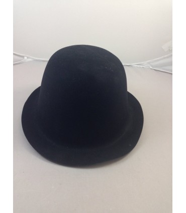 Bombetta in plastica  Nera  effetto vellutato