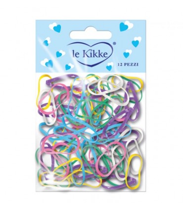 Mini Elastici per Capelli le Kikke colori Pastello bustina 100pz. conf. 24 bustine