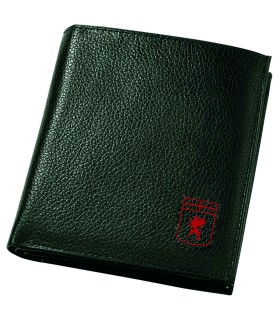 Portafoglio orizzontale in Vera Pelle F.C. Genoa colore Nero confezionato in elegante  scatola da regalo