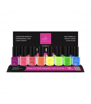 Smalto Up per Unghie Colorati Spring- Summer assortiti Lady Venezia da 12ml Expo da 24 pz. assortito con  8 colori