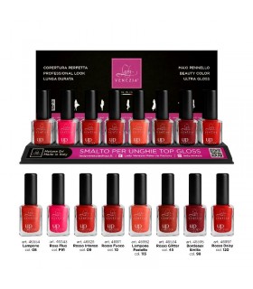 Smalto Up per Unghie Colorati assortiti Lady Venezia da 12ml Expo da 24 pz. assortito con  8 colori
