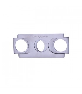Tagliasigari  Ghigliottina Silver Match in Acciaio Cromato Forma Rettangolare