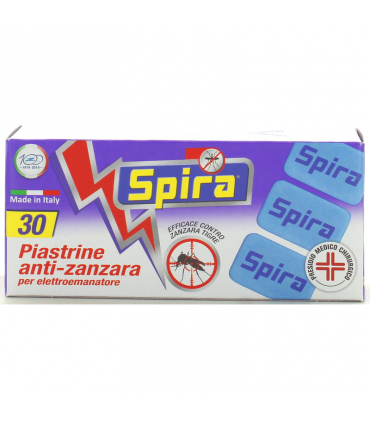 Spira PIASTRINA Antizanzare PER ELETTROEMANATORE conf. da 30 pz.
