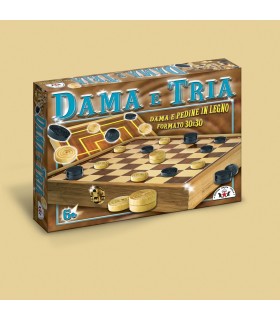 Scacchi Dama Tria in Legno 30x30 cm