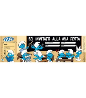 Blocchetto inviti assegno Puffi