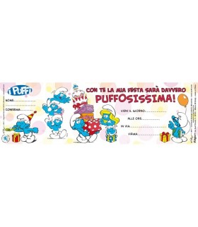 Blocchetto inviti assegno Puffi
