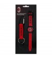 KIT OROLOGIO E PORTACHIAVI CON MOSCHETTONE A.C. MILAN