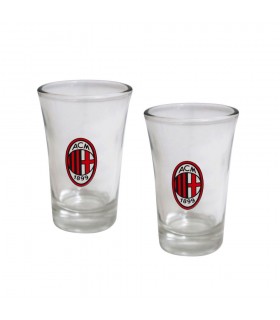 SET BICCHIETINI IN VETRO SHOT A.C. MILAN CONFEZIONATI IN SCATOLA DA REGALO