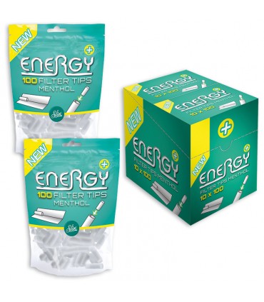filtri energy slim al mentolo conf. 10 bustine da 100 filtri
