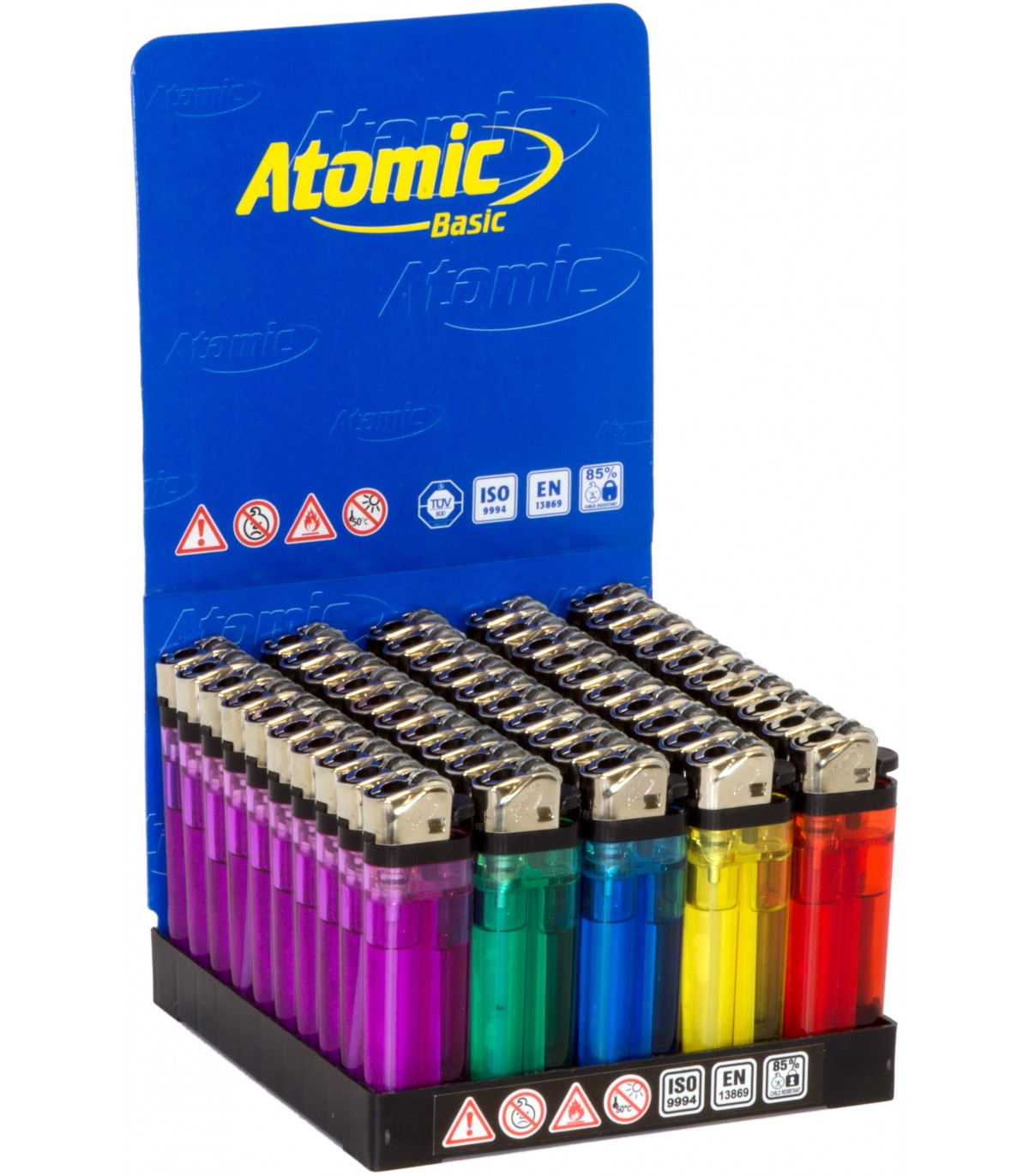 Accendino Atomic a Pietrina colorato trasparente conf. 50 pz