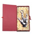 Corna ciondolo in metallo H1.5cm interamente realizzato e dipinto a mano confezionato in elegante scatola da regalo