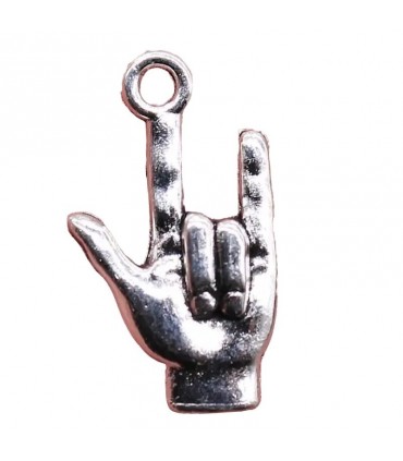 Corna ciondolo in metallo H1.5cm interamente realizzato e dipinto a mano confezionato in elegante scatola da regalo