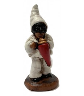 Statuina Pulcinella con Corno in Terracotta H.7 cm Realizzata e Dipinta a Mano