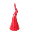 CORNO IN CERAMICA DA TAVOLO COLORE ROSSO H. 15CM INTERAMENTE REALIZZATO E DIPINTO A MANO