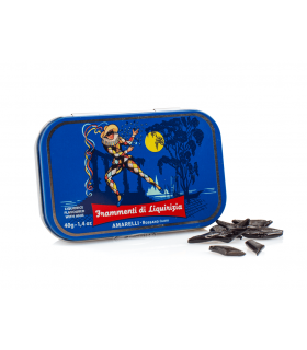 ROMBETTI DI LIQUIRIZIA AMARELLI AROMATIZZATA ALL'ANICE ARLECCHINO  LATTINA DA 40GR. CONF. 12 PZ.