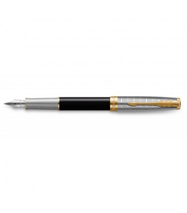 Penna PARKER A SFERA MOD.SONNET SMETAL BLACK CORPO IN ARGENTO E PENNINO IN ORO 18K CONFEZIONATA IN ELEGANTE ASTUCCIO