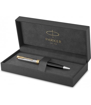 Penna PARKER roller MOD.SONNET MATTE BLACK IN ACCIAIO con finiture dorate CONFEZIONATA IN ELEGANTE ASTUCCIO