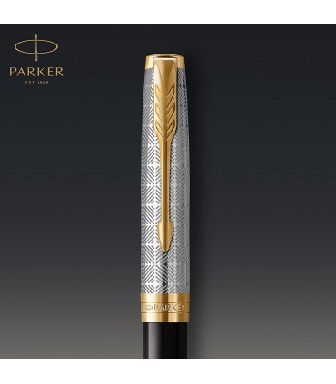 Penna PARKER roller MOD.SONNET MATTE BLACK IN ACCIAIO con finiture dorate CONFEZIONATA IN ELEGANTE ASTUCCIO