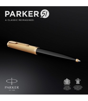 Penna a Sfera Parker MOD. 51 DELUXE BLACK GT CON FINITURE IN ORO IN METALLO CONFEZIONATA IN ELEGANTE ASTUCCIO