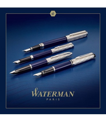 PENNA STILOGRAFICA WATERMAN MOD. DELUXE CHROME TRIM CON PENNINO MEDIO IN ORO 18K CONFEZIONATA IN ELEGANTE ASTUCCIO