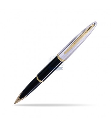 PENNA STILOGRAFICA WATERMAN MOD. CARENE DEKUXE COLORE NERO con pennino in oro 18k confezionata in elegante astuccio